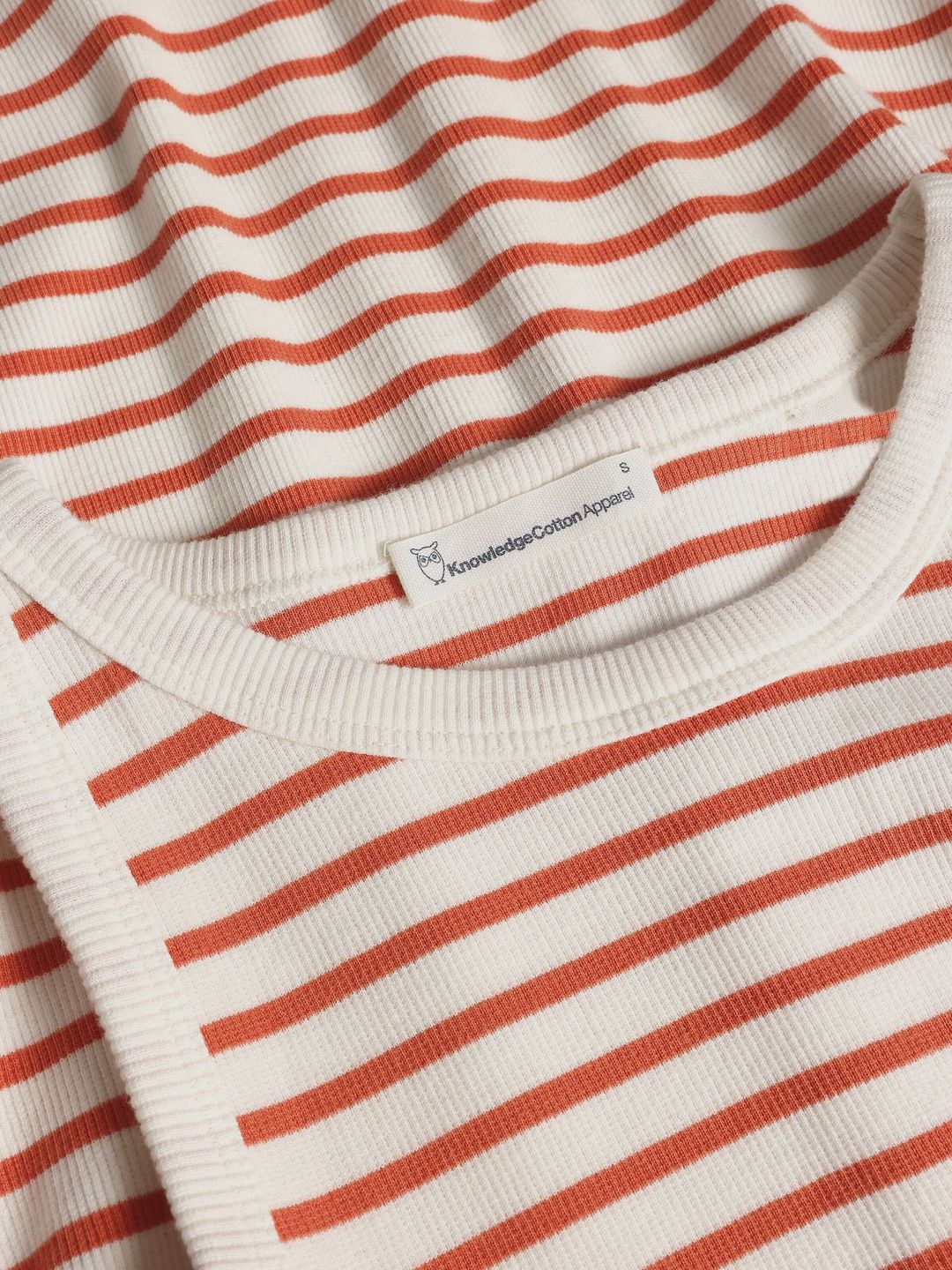 Top Striped Racer Rib red stripe von KnowledgeCotton Apparel