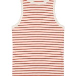 Top Striped Racer Rib red stripe von KnowledgeCotton Apparel