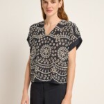 Blusenshirt mit Stickerei black/ anglaise von Lanius