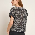 Blusenshirt mit Stickerei black/ anglaise von Lanius