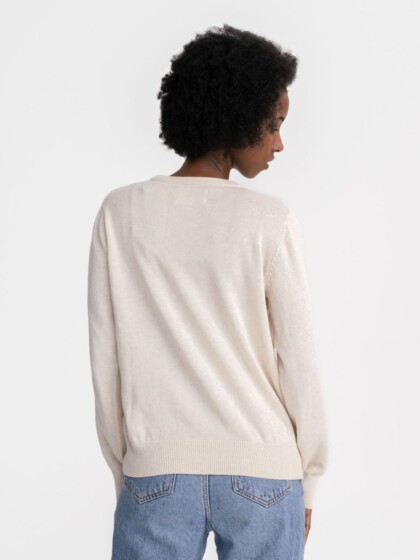 Pullover Feinstrick Dhana cream melange von MELAWEAR