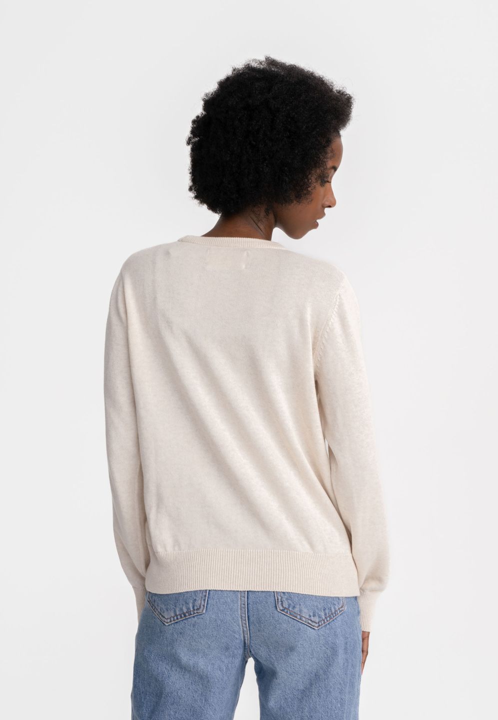 Pullover Feinstrick Dhana cream melange von MELAWEAR