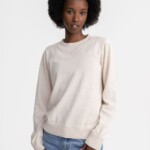 Pullover Feinstrick Dhana cream melange von MELAWEAR