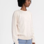 Pullover Feinstrick Dhana cream melange von MELAWEAR