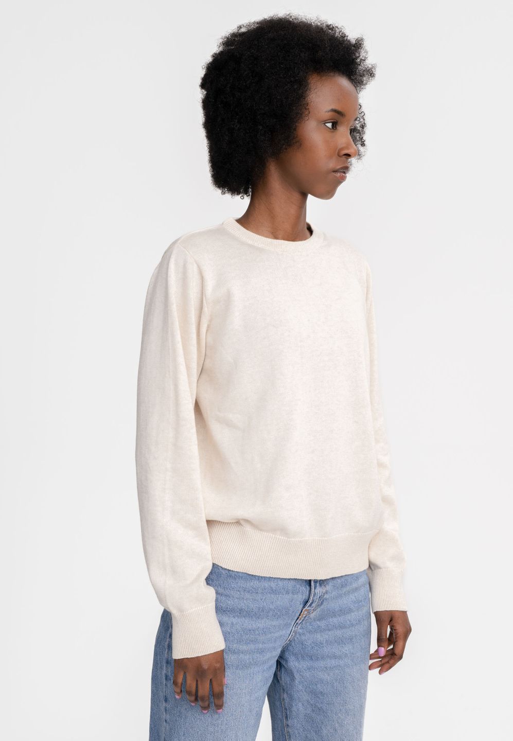 Pullover Feinstrick Dhana cream melange von MELAWEAR