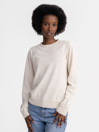 Pullover Feinstrick Dhana cream melange von MELAWEAR