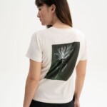 T-Shirt Artist Edition Kaja cream melange / botanical print grün von MELAWEAR