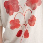 T-Shirt Artist Edition Kaja cream melange / botanical print rot von MELAWEAR