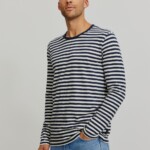 Longsleeve Maca Stripes dark navy von recolution