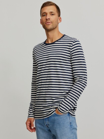 Longsleeve Maca Stripes dark navy von recolution