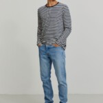 Longsleeve Maca Stripes dark navy von recolution