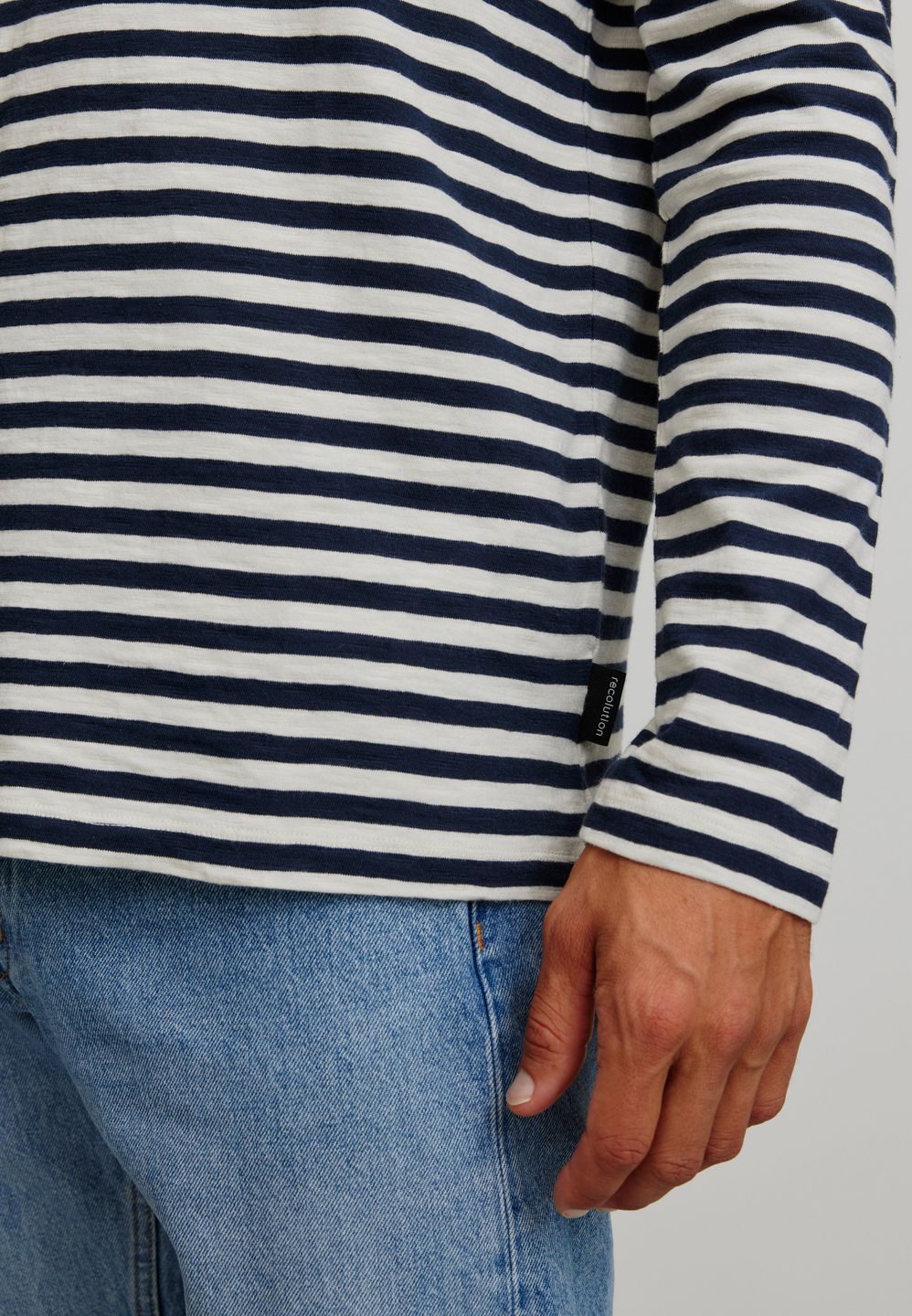 Longsleeve Maca Stripes dark navy von recolution